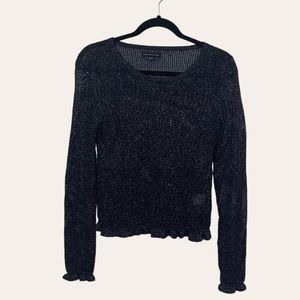 American Eagle Long Sleeve Sparkle Knit Top
